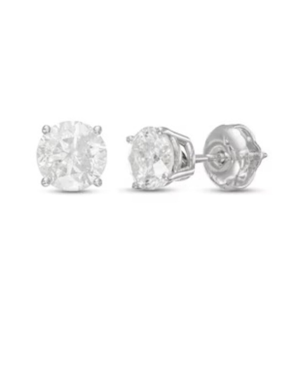 1 Ctw Diamond Solitaire Earrings Round Cut
